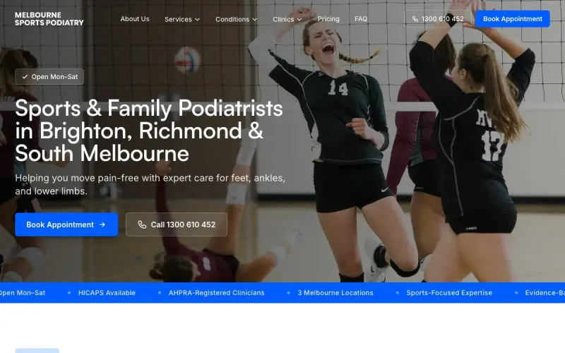 A podiatry clinic website we built