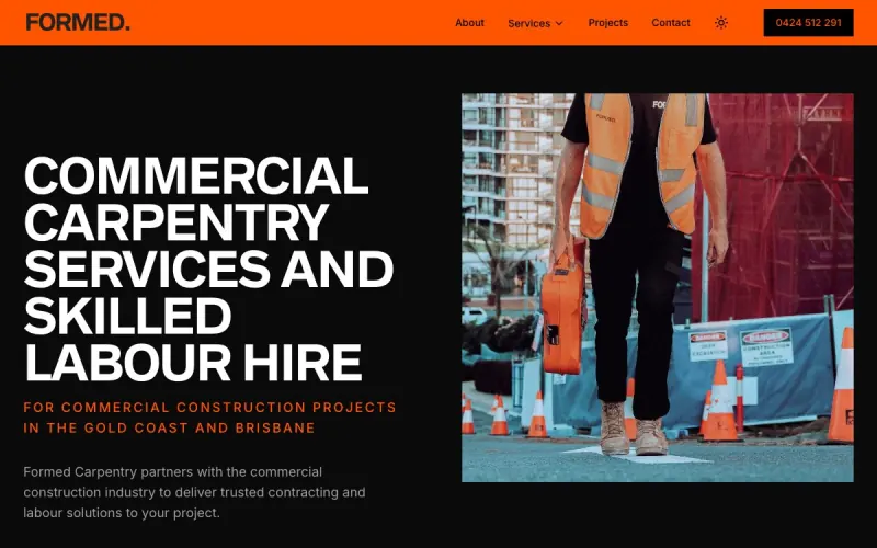 A carpentry and building website we built