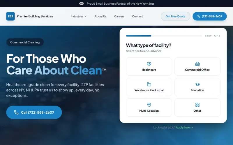 A commercial cleaning website we built